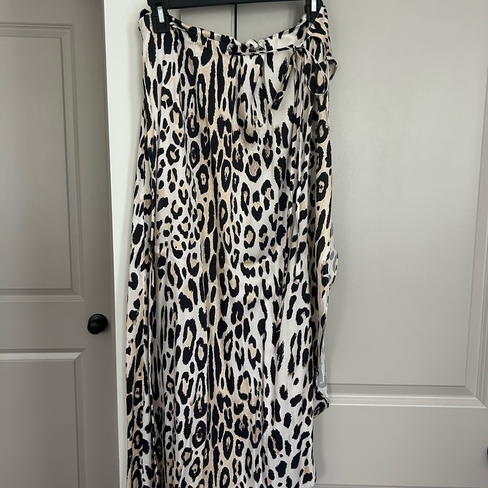 REVOLVE  Leopard wrap midi skirt